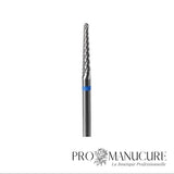 Zoom embout carbure Staleks FT71B023/14 forme cone fin pour raffinage gel près cuticules retrait peaux indésirables et nettoyage bord libre ongle manucure précision