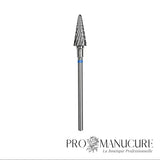 Embout carbure Staleks Pro Expert FT71B060/14 cône bague bleue grain moyen diamètre 6 mm partie active 14 mm pour correction polyvalente matériaux artificiels manucure pédicurie