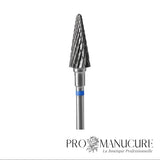 Zoom embout carbure Staleks FT71B060/14 forme cone polyvalent pour travail décollements sillons latéraux et traitement callosités modérées talons plante pied