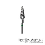 Zoom embout carbure Staleks FT71G060/14 forme cone hachures grossières pour retrait intensif matières artificielles et callosités épaisses
