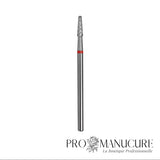 Embout carbure Staleks Pro Expert FT71R023/8 cône bague rouge grain doux diamètre 2,3 mm partie active 8 mm format compact pour correction délicate matériaux fins ongles fragiles débutantes