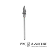 Embout carbure Staleks Pro Expert FT71R060/14 cône bague rouge grain doux diamètre 6 mm partie active 14 mm pour correction délicate matériaux artificiels fins manucure pédicurie