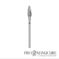 Embout carbure Staleks Pro Expert FT90B050/13 maïs corn bague bleue grain moyen diamètre 5 mm partie active 13 mm format compact pour correction polyvalente ongles artificiels petits ongles