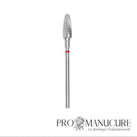 Embout carbure Staleks Pro Expert FT90R050/13 maïs corn bague rouge grain doux diamètre 5 mm partie active 13 mm format compact pour correction délicate petits ongles fragiles débutantes hardware
