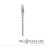 Embout carbure Staleks Pro Expert FT90R050/13 maïs corn bague rouge grain doux diamètre 5 mm partie active 13 mm format compact pour correction délicate petits ongles fragiles débutantes hardware
