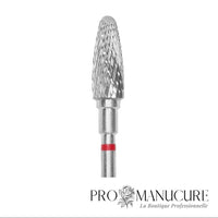 Zoom embout carbure Staleks FT90R050/13 forme corn épi de maïs compact grain doux pour retrait délicat vernis semi-permanent matériaux fins et travail ongles d'enfants peaux sensibles