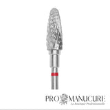 Zoom embout carbure Staleks FT90R050/13 forme corn épi de maïs compact grain doux pour retrait délicat vernis semi-permanent matériaux fins et travail ongles d'enfants peaux sensibles