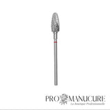 Embout carbure Staleks Pro Expert FT90R060/14 maïs corn bague rouge grain doux diamètre 6 mm partie active 14 mm hachures fines pour correction délicate ongles fragiles et débutantes hardware