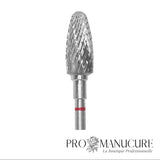Zoom embout carbure Staleks FT90R060/14 forme corn épi de maïs hachures fines pour retrait délicat vernis semi-permanent gel fin et traitement peaux sensibles pédicurie