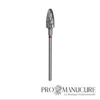 Embout carbure Staleks Pro Expert FT90V060/14 maïs corn bague violette grain dur diamètre 6 mm partie active 14 mm hachures croisées pour dépose rapide gel vernis semi-permanent