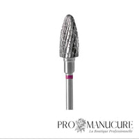 Zoom embout carbure Staleks FT90V060/14 forme corn épi de maïs hachures crosswise pour correction ongles artificiels et traitement callosités pédicurie professionnelle