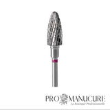 Zoom embout carbure Staleks FT90V060/14 forme corn épi de maïs hachures crosswise pour correction ongles artificiels et traitement callosités pédicurie professionnelle