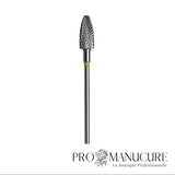Embout carbure Staleks Pro Expert FT90Y060/14 maïs corn bague jaune grain très doux superfine diamètre 6 mm partie active 14 mm pour finition ultra-douce ongles fragiles