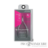 Pince à cuticule Staleks Pro Smart 31 NS-31-3 lame 3mm tranchants droits inclinés poignées courtes arrondies manucure professionnelle zones latérales
