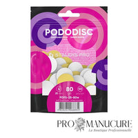 Pack - Recharge lime blanche Staleks Pro PDFS-25-80w grain 80 base mousse pour disque Pododisc L 25mm callosités épaisses pédicure