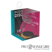 Pack - Disque pédicure Pododisc allongé Staleks Pro Expert PDLset-20 taille M 20mm acier inoxydable tige 37mm avec limes jetables 180 grit