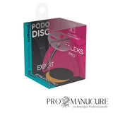 Pack - Disque pédicure Pododisc allongé Staleks Pro Expert PDLset-20 taille M 20mm acier inoxydable tige 37mm avec limes jetables 180 grit