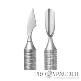 Zoom manche creux grand diamètre et double embout PE-100/3 Staleks Expert 100 repousse arrondi et nettoyeur pour cuticule et bord libre ongle professionnel