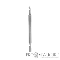 Repousse-cuticule creux double embout Staleks Pro Expert 100 Type 4.2 PE-100/4.2 acier inox AISI 304 manche creux léger repousse arrondi lame courbée manucure