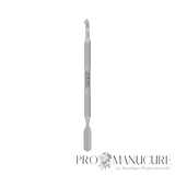 Repousse-cuticule double embout Staleks Pro Expert 30 Type 4.2 PE-30/4.2 acier inox AISI 420 manche massif repousse arrondi large et lame courbée manucure
