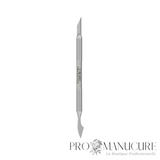Repousse-cuticule double embout Staleks Pro Expert 90 Type 3 PE-90/3 acier inox AISI 304 manche cannelé repousse arrondi large nettoyeur manucure pédicure