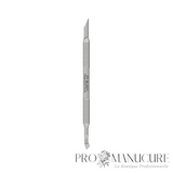 Repousse-cuticule double embout Staleks Pro Expert 90 Type 4.2 PE-90/4.2 acier inox AISI 304 manche cannelé repousse biseauté lame courbée manucure pédicure