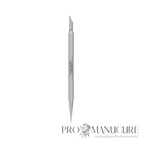 Pousseur manucure Staleks Pro Expert 90 Type 5 PE-90/5 double embout pousseur biseauté et droit rectangulaire acier inoxydable manche cannelé pour manucure pédicure professionnelle