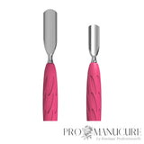 Zoom pousseur Staleks PQ-10/1 acier inoxydable AISI 420 affûtage manuel wide rounded pusher et narrow rounded pusher pour tous types d'ongles