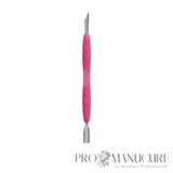 Pousseur cuticules Staleks Pro UNIQ 10 Type 2 PQ-10/2 Gummy manche silicone hypoallergénique pousseur arrondi étroit et pousseur biseauté pour manucure pédicure professionnelle