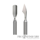 Zoom embout arrondi et lame droite PS-50/2 Staleks Smart 50 manche cannelé mat antidérapant pour cuticule et ptérygium manucure
