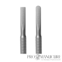 Zoom double embout repousse large arrondi et droit étroit PS-70/1 Staleks Smart 70 manche cannelé antidérapant pour cuticule manucure pédicure