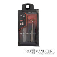Pack - Pince à épiler sourcils Staleks Pro Expert 10 Type 12 TE-10/12 bords étroits longs courbés acier AISI 420 pour correction localisée et poils incarnés