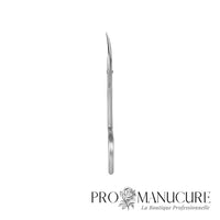 Ciseaux à cuticules Staleks Pro Expert 11 Type 1 SE-11/1 spécial gauchères lame 18 mm courbure classique manches allongés acier inoxydable pour manucure professionnelle