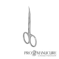 Ciseaux à cuticules Staleks Pro Expert 11 Type 1 SE-11/1 spécial gauchères lame 18 mm courbure classique manches allongés acier inoxydable pour manucure professionnelle