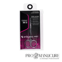 Pack - Ciseaux à cuticules Staleks Pro Expert 20 Type 2 SE-20/2 lames effilées tapered manches à courbure unique ergonomique acier inoxydable pour manucure professionnelle