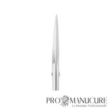Zoom ciseaux Staleks SE-30/1 manches allongés ergonomiques affûtage manuel pour coupe précise sourcils et finition esthétique cabine