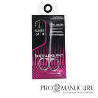 Pack - Ciseaux à cuticule avec crochet Staleks Pro Expert 51 Type 3 SE-51/3 acier inoxydable lames effilées 23mm manches droits allongés manucure russe professionnelle