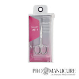 Pack - Ciseaux manucure pédicure Staleks Pro Smart 30 Type 1 SS-30/1 acier inoxydable lames larges courbées anneaux classiques pour cuticule et ongle naturel