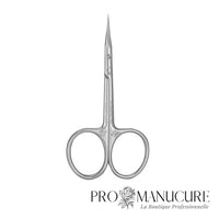 Ciseaux à cuticules Premium Staleks Pro Exclusive 20 Type 2 SX-20/2m Magnolia gravé manches courts courbés pointes effilées tapered courbure classique acier inoxydable pour manucure professionnelle haut de gamme
