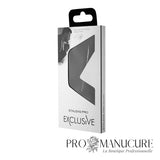 Pack - Ciseaux à cuticules Premium Staleks Pro Exclusive 20 Type 2 SX-20/2m Magnolia gravé manches courts courbés pointes effilées tapered courbure classique acier inoxydable pour manucure professionnelle haut de gamme