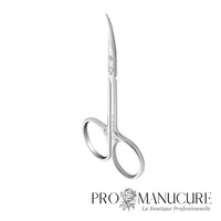Ciseaux à cuticules Premium Staleks Pro Exclusive 22 Type 1 SX-22/1m Magnolia gravé manches allongés lame 24 mm pointes étroites acier AISI 440 pour manucure professionnelle haut de gamme