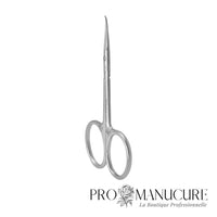 Ciseaux à cuticules Premium Staleks Pro Exclusive 23 Type 2 SX-23/2m Magnolia gravé pointe en crochet lame 21 mm manches courts droits acier AISI 440 pour manucure professionnelle haut de gamme