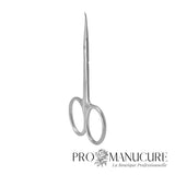 Ciseaux à cuticules Premium Staleks Pro Exclusive 23 Type 2 SX-23/2m Magnolia gravé pointe en crochet lame 21 mm manches courts droits acier AISI 440 pour manucure professionnelle haut de gamme