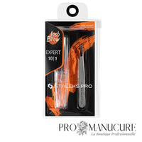 Pack - Pince à épiler sourcils droite large Staleks Pro Expert 10 Type 1 TE-10/1 acier inoxydable satinée 92mm pour correction sourcils épais professionnelle