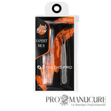 Pack - Pince à épiler sourcils droite large Staleks Pro Expert 10 Type 1 TE-10/1 acier inoxydable satinée 92mm pour correction sourcils épais professionnelle