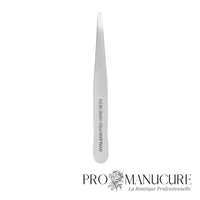 Pince à épiler sourcils droite étroite Staleks Pro Expert 10 Type 2 TE-10/2 acier inoxydable satinée 92mm pour correction sourcils fins professionnelle
