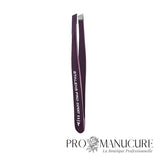 Pince à épiler sourcils large biseautée Staleks Pro Expert 11 Type 3 TE-11/3V poignées violet acier inox correction sourcils épais
