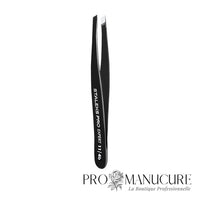 Pince à épiler sourcils biseautée étroite Staleks Pro Expert 11 Type 4 TE-11/4B poignées noir acier inox correction précise sourcils fins