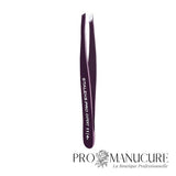 Pince à épiler sourcils biseautée étroite Staleks Pro Expert 11 Type 4 TE-11/4V poignées violet acier inox correction précise sourcils fins
