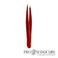 Pince à épiler sourcils à pointe Staleks Pro Expert 11 Type 5 TE-11/5R poignées rouge acier inox correction ciblée sourcils

